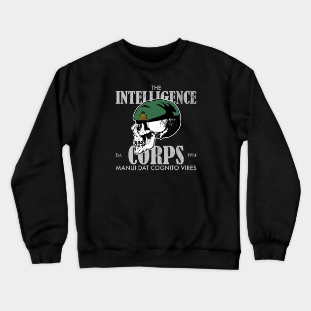 Intelligence Corps (distressed) Crewneck Sweatshirt by TCP